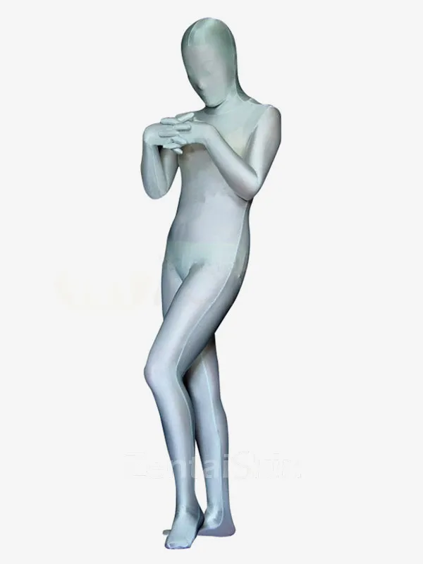 Zentai Costume Skintight Silver Grey Lycra Skinsuit Spandex Catsuit