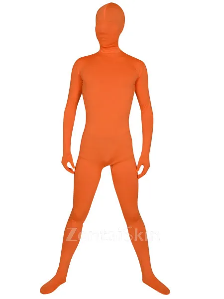 Orange Zentai Costume Second Skin Full Body Lycra Skinsuit Spandex Catsuit