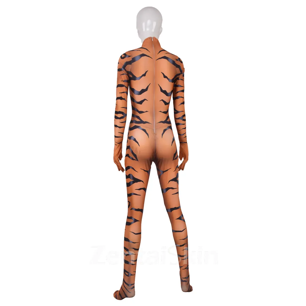 Girls Adult Children Red Black Cat Cosplay Tiger Skin Zentai Catsuit Skinsuit