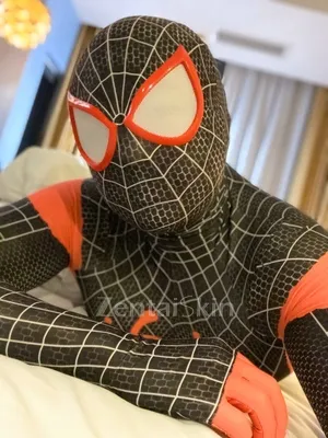 2018 Parallel Universe Little Black Spider Cosplay Miles Spider-man Zentai Catsuit Skinsuit Second-skin Clothing