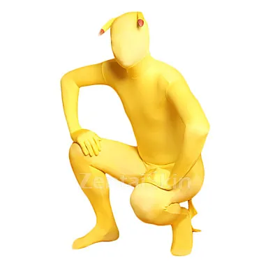 New Pikachu Stretch Magic Tights Pika Pikachu Lycra Spandex Cosplay Animal Zentai Catsuit Skinsuit Second-skin Clothing
