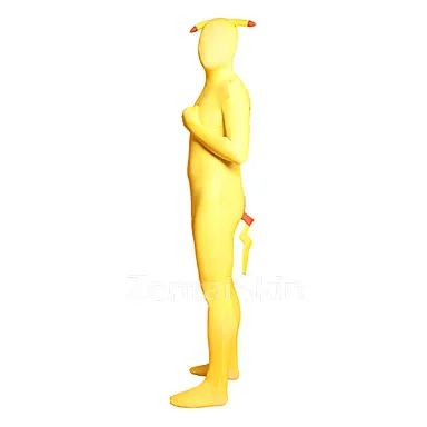 New Pikachu Stretch Magic Tights Pika Pikachu Lycra Spandex Cosplay Animal Zentai Catsuit Skinsuit Second-skin Clothing