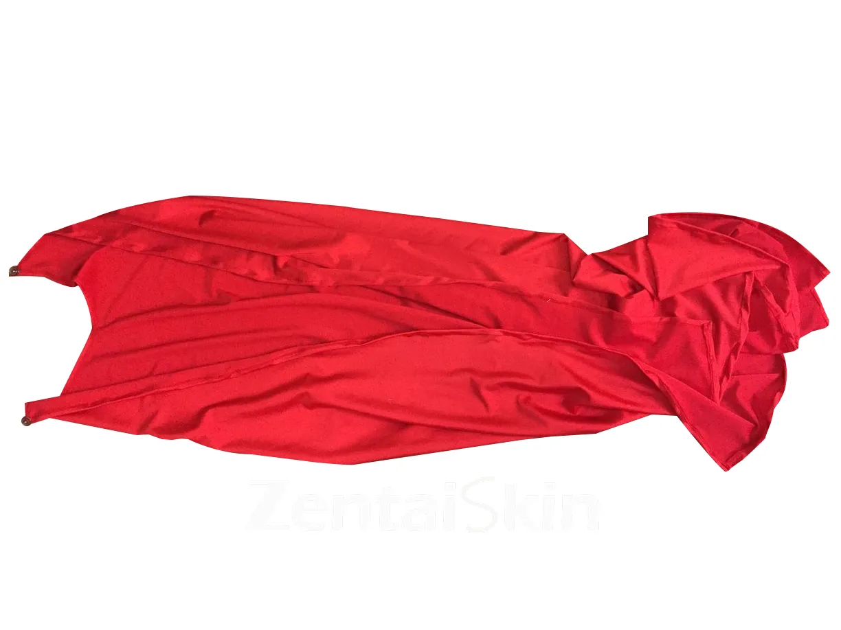 Second Skin Women Supergirl Hero Costume with Cape and Blindfold Cosplay Zentai Skinsuit Leotard