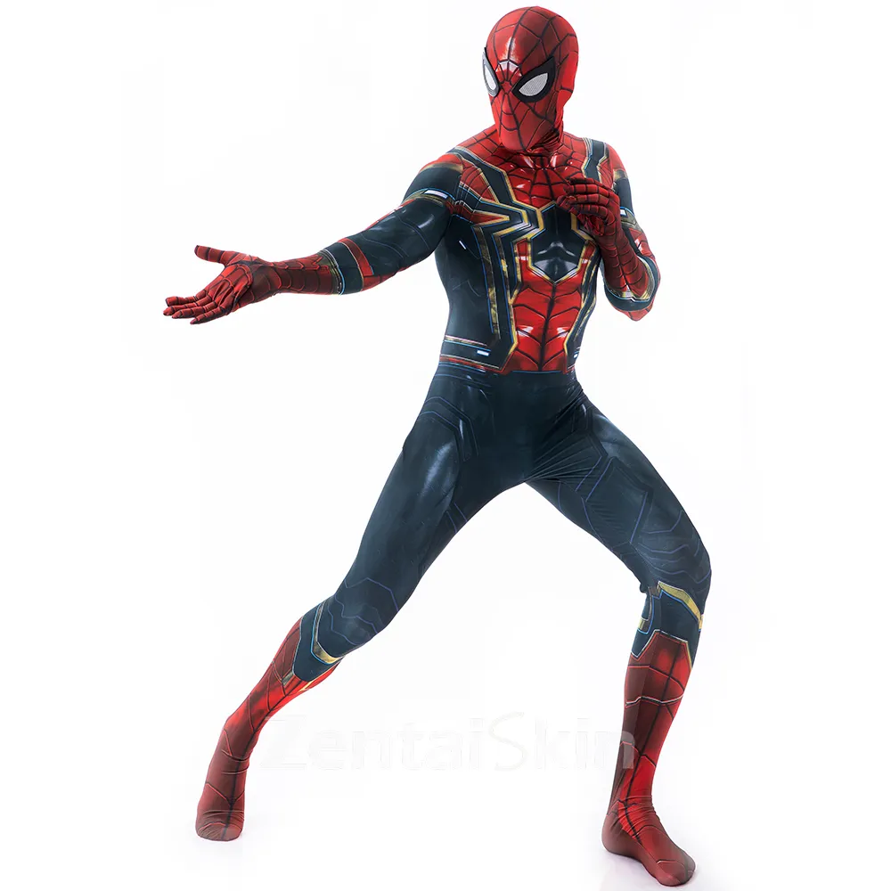 Iron Spider-man 2 Bodysuit Heroes Return Cosplay Zentai Catsuit Skinsuit Second-skin Clothing