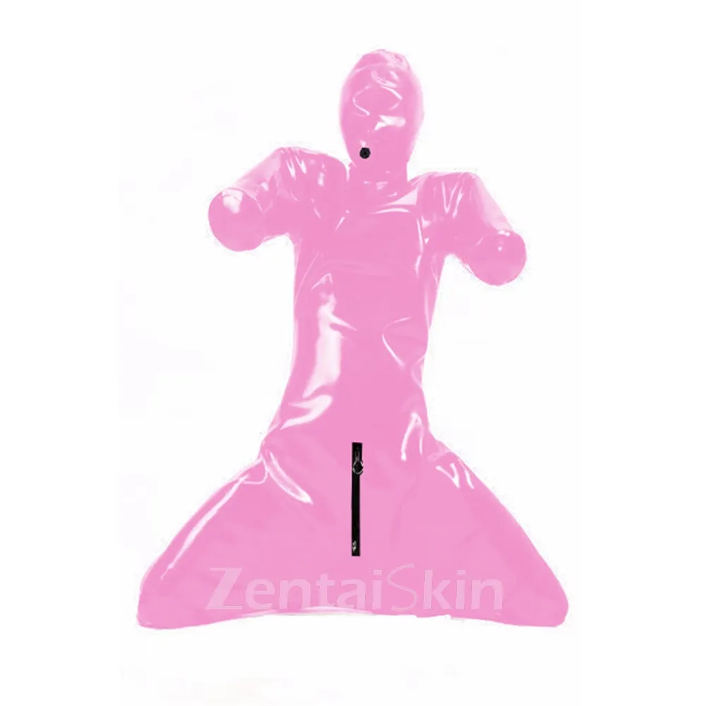 Men Fetish Skinsuit Wetlook Unitard PVC Bondage Zentai Gay Second Skin Full Body Cover Catsuit Prisoner Custumes