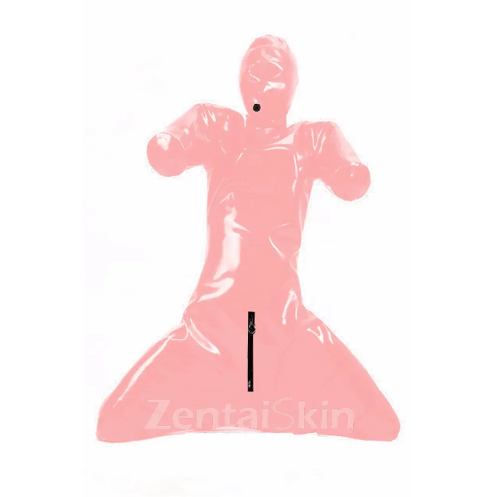 Men Fetish Skinsuit Wetlook Unitard PVC Bondage Zentai Gay Second Skin Full Body Cover Catsuit Prisoner Custumes