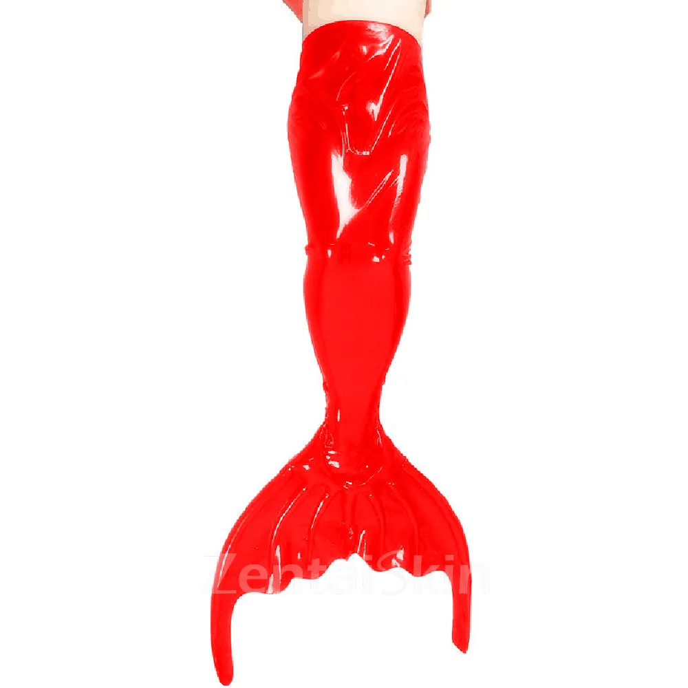 Second Skin Wetlook PVC Mermaid Costume High Waist Mermaid Maxi Skirt Christmas Cosplay Costume