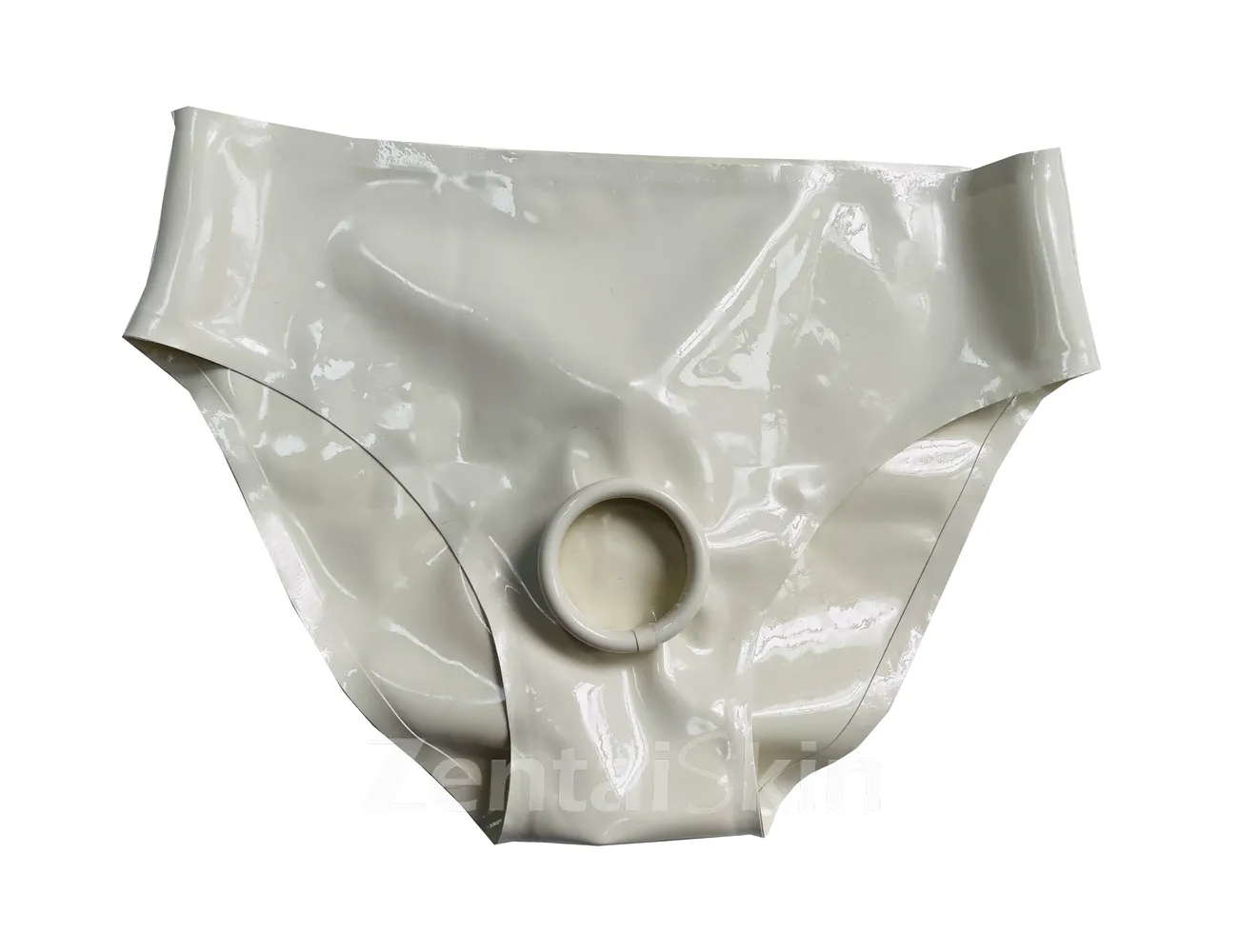 Second Skin Natural Latex Briefs Front Hole Anus Sheath Roll Hol Underwear