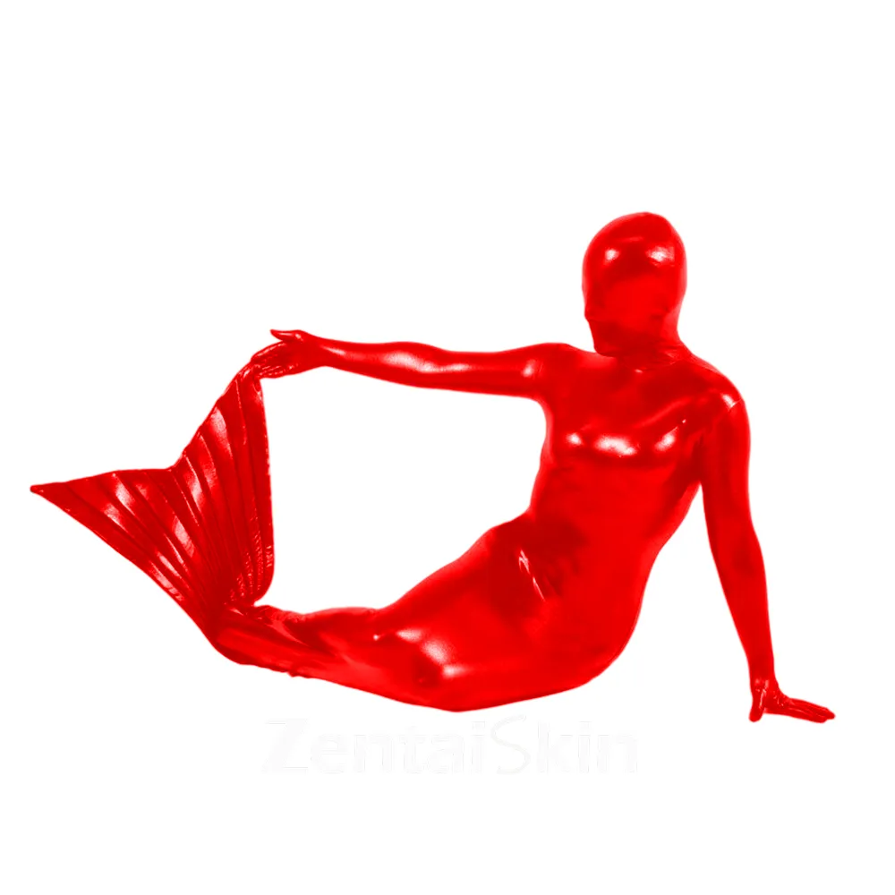 Mermaid Costume Wetlook PVC Halloween Purim Carnival Mardi Gras Zentai Catsuit Skinsuit Second-skin Clothing