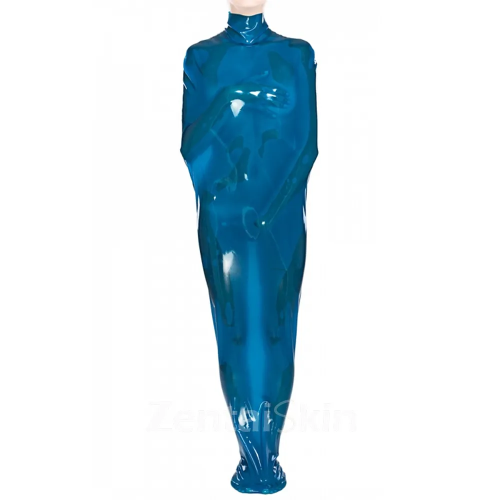 Zentai Second-skin Unisex Mummy bag Fetish Body bag Bondage Sack Skinsuit Wetlook Unitard PVC Sleepsack