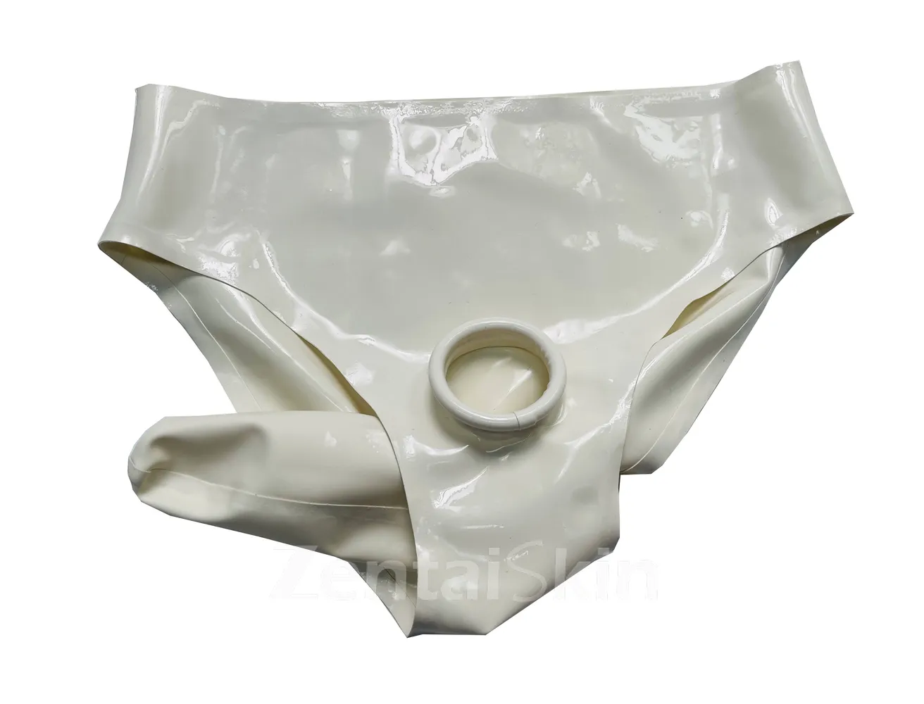 Second Skin Natural Latex Briefs Front Hole Anus Sheath Roll Hol Underwear