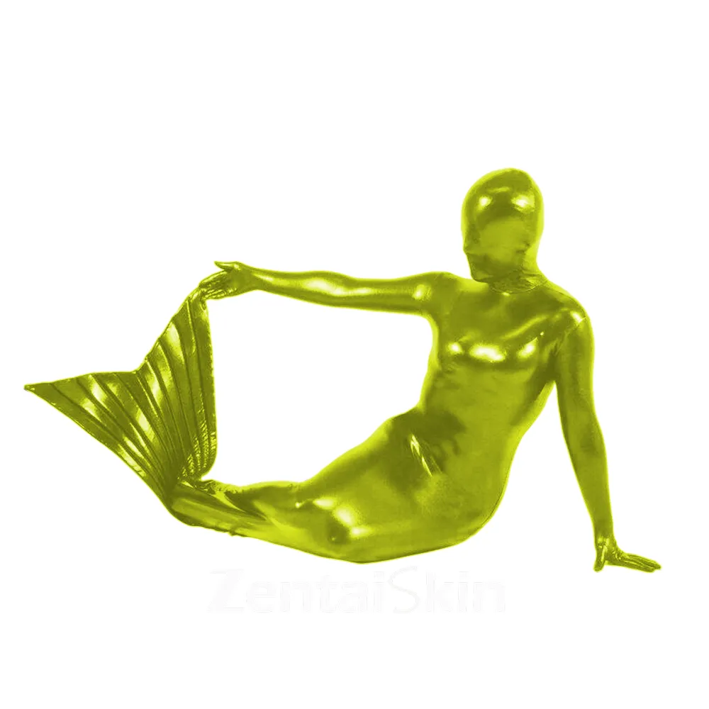 Mermaid Costume Wetlook PVC Halloween Purim Carnival Mardi Gras Zentai Catsuit Skinsuit Second-skin Clothing