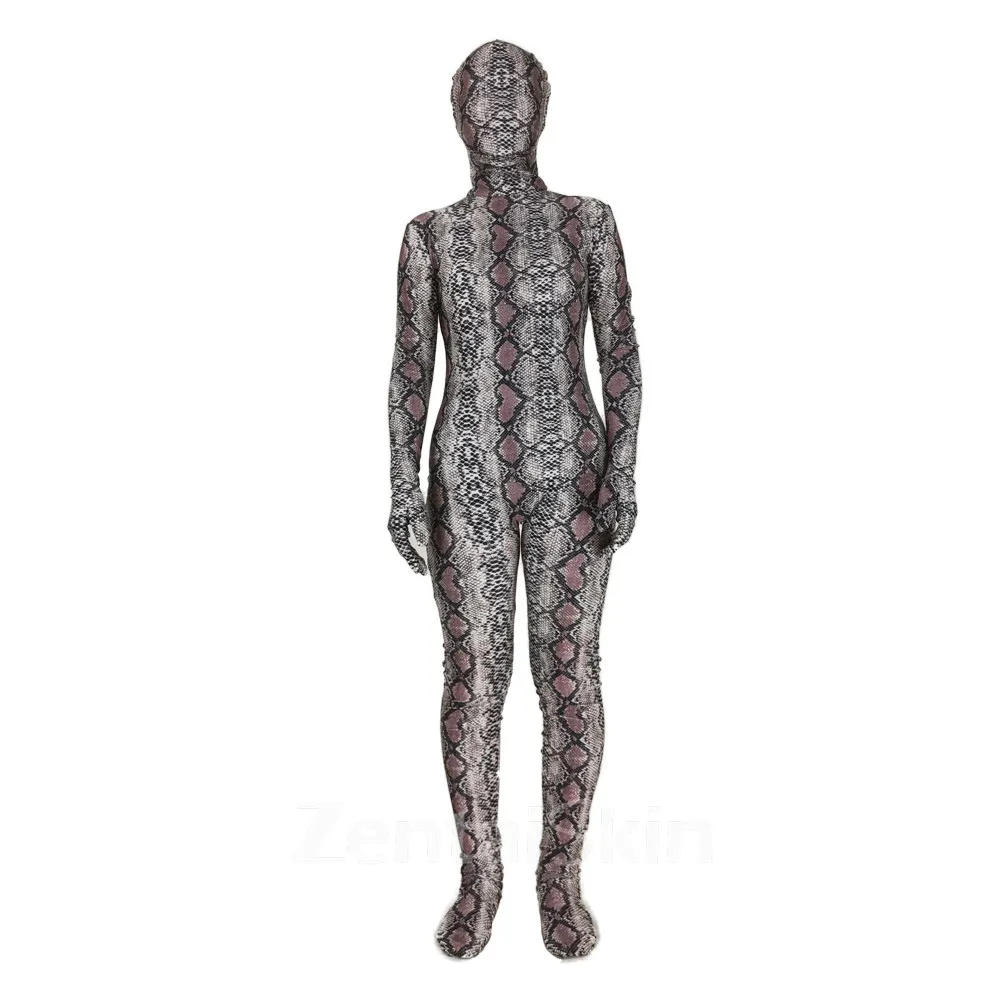 3D Printed Snake Skin Costume Second Skin Full Body Tights Serpentine Cosplay Zentai Catsuit Skinsuit