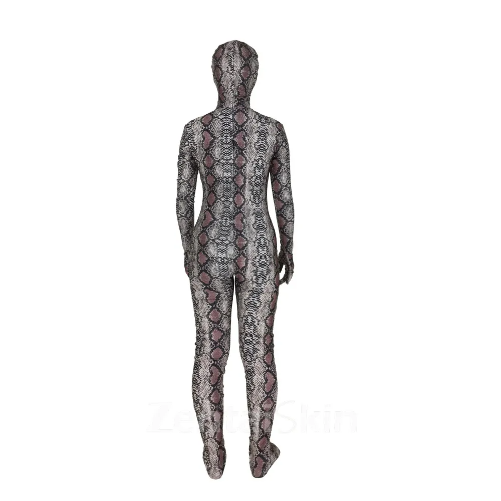 3D Printed Snake Skin Costume Second Skin Full Body Tights Serpentine Cosplay Zentai Catsuit Skinsuit