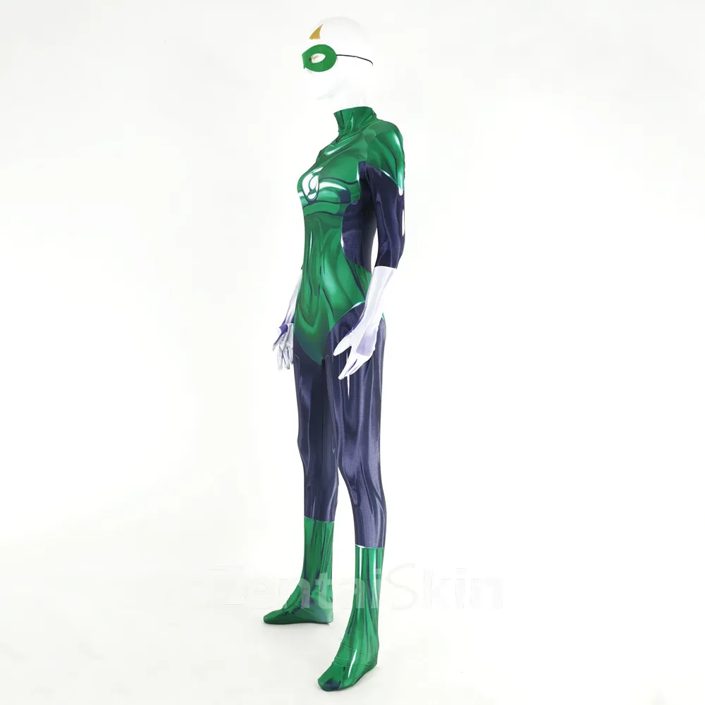 Women 3D Green Lantern Bodysuit Green Lantern Costume Cosplay Zentai Catsuit Skinsuit Second-skin Clothing