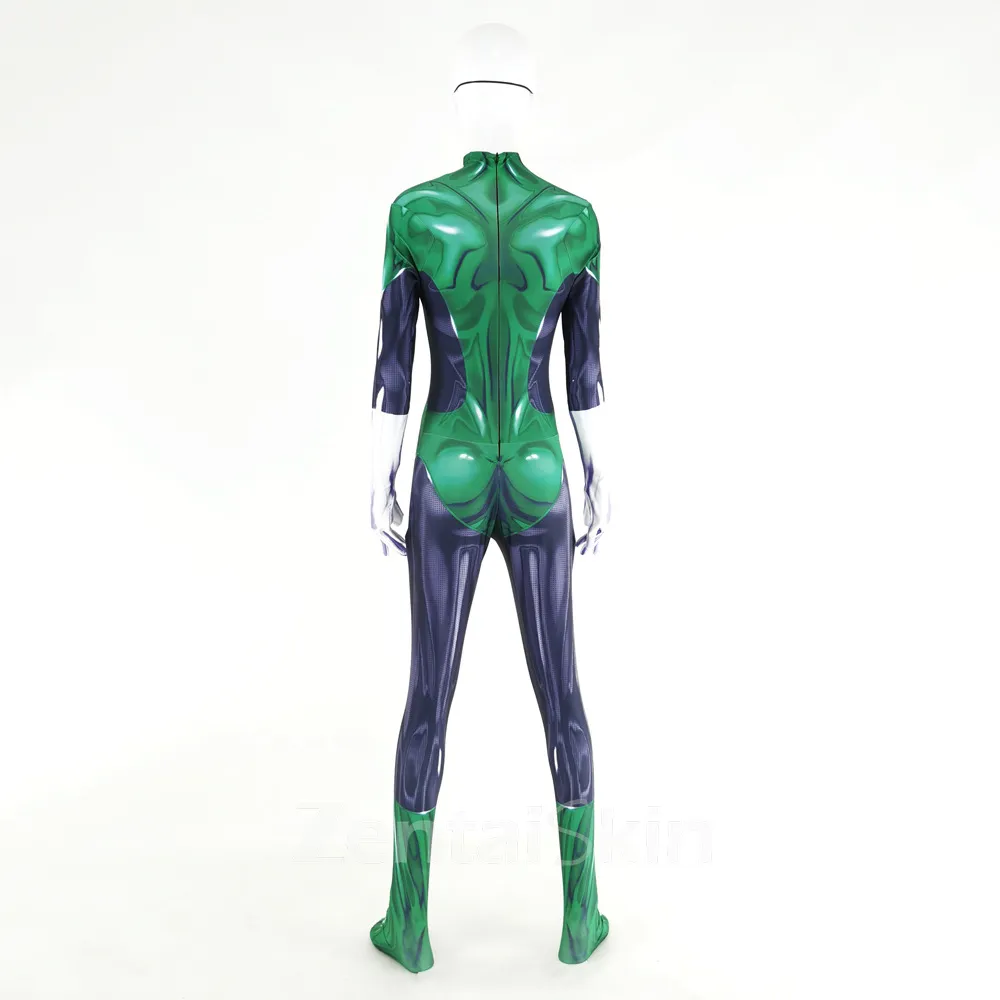 Women 3D Green Lantern Bodysuit Green Lantern Costume Cosplay Zentai Catsuit Skinsuit Second-skin Clothing