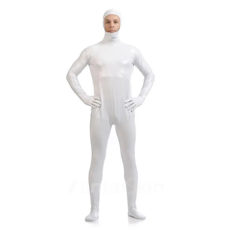 Second Skin Full Body Tights Stretch Wet Look Zentai Shiny Metallic Catsuit