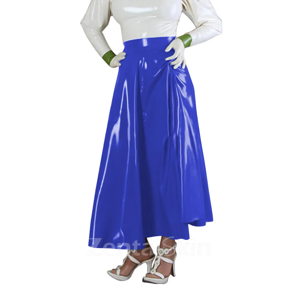 Second Skin Midi Long Skirt Gothic High Waist Knee Length Ball Gown Wetlook PVC Skirt