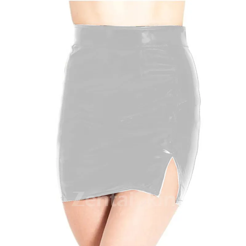 Second Skin Wet Look Wetlook PVC Pencil Skirt Lady Bodycon Wrap Hips Skirt Slim Skirt