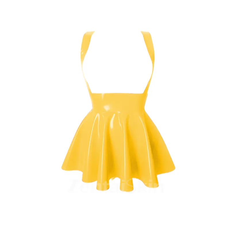 Second Skin Women High Waist Short Mini Skirt Wet Look Wetlook PVC Skirt