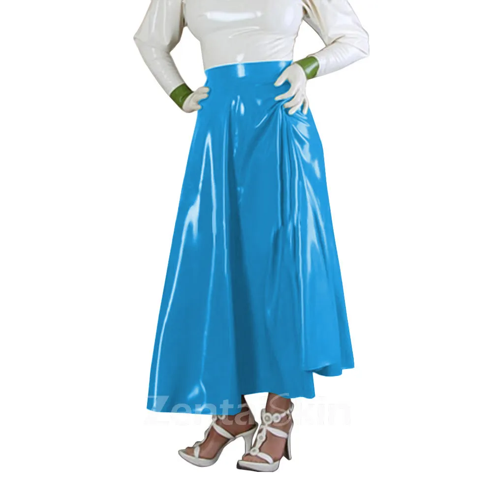 Second Skin Midi Long Skirt Gothic High Waist Knee Length Ball Gown Wetlook PVC Skirt