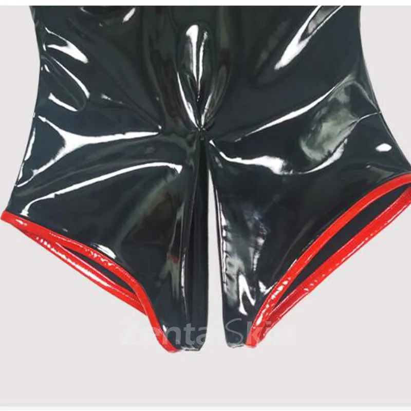 Second Skin Gothic Women Wetlook Leotard PVC Glossy Leather Wetlook Leotard Bodysuit