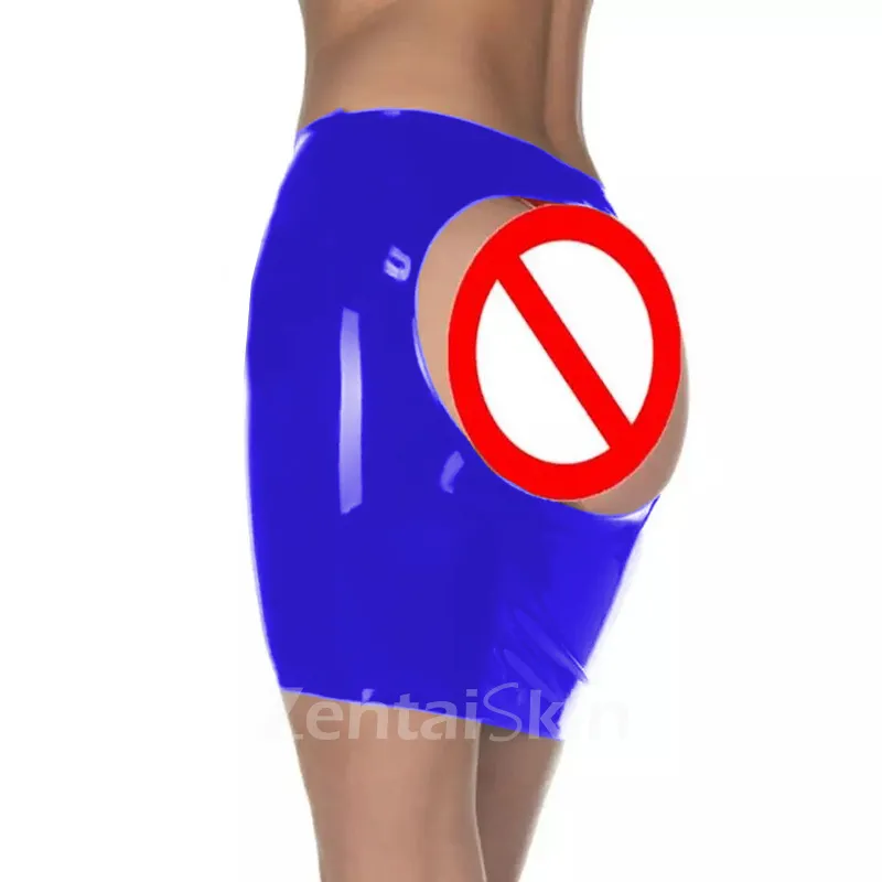 Second Skin Women Gothic Skirt Fetish Open Butt Bondage Wetlook PVC Short Skirt