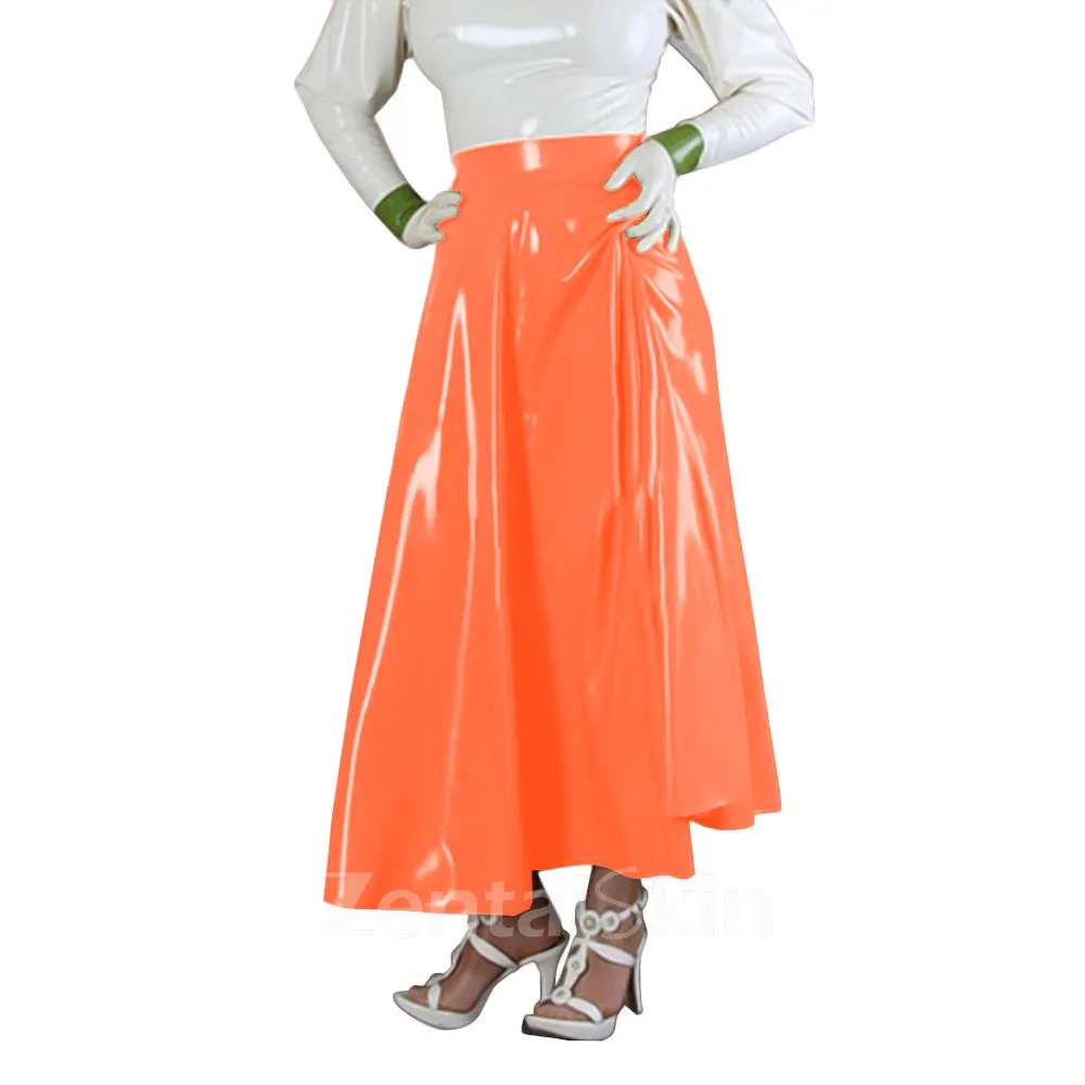 Second Skin Midi Long Skirt Gothic High Waist Knee Length Ball Gown Wetlook PVC Skirt