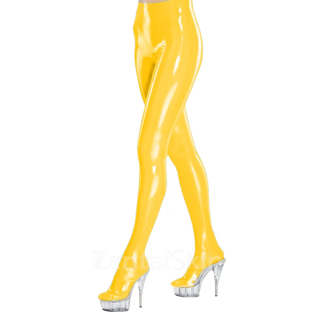 Second Skin Women Wet Look Shiny Wetlook PVC Legging Slim Stretchy High Waist Bodycon Pants