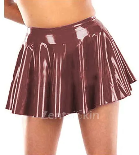 Second Skin Candy Color High Waist Mini Skirt Lady Wetlook PVC Pleated Skirt