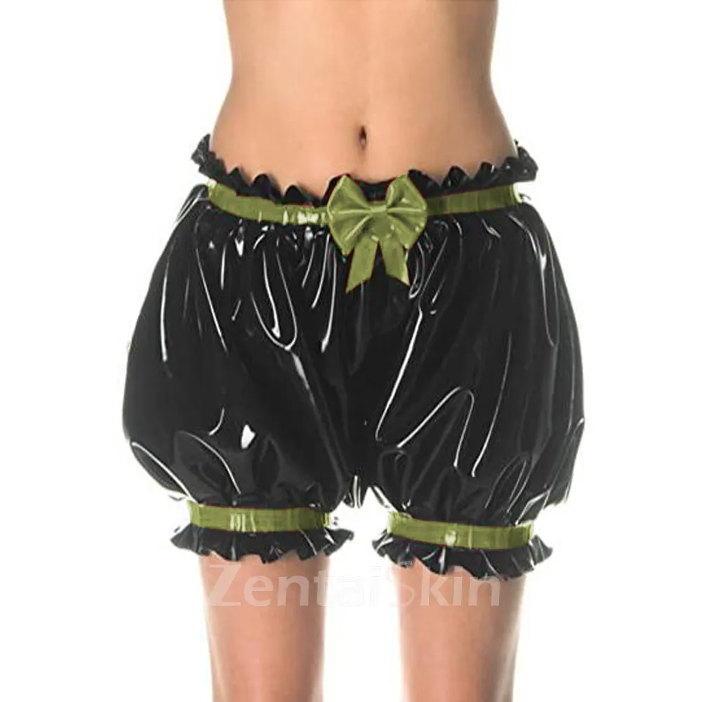Second Skin Vintage Victorian Pumpkin Shorts Gothic Lolita Elastic Waist Layered Bow Shorts Pants Trim Loose Bloomers Bubble Shorts
