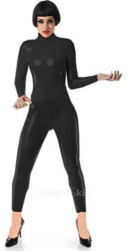 Women Tight Catsuit Open Crotch Catsuit Leather Catwoman Cosplay Costume Zentai Second-skin Costume