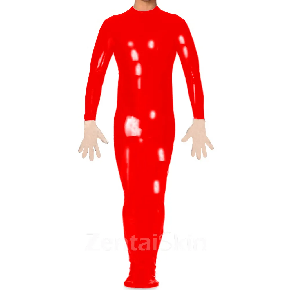 Skinsuit Wetlook Unitard PVC Bondage bag Catsuit Adults Bbondage Full Cover Catsuitsuit Zentai Second-skin Costume