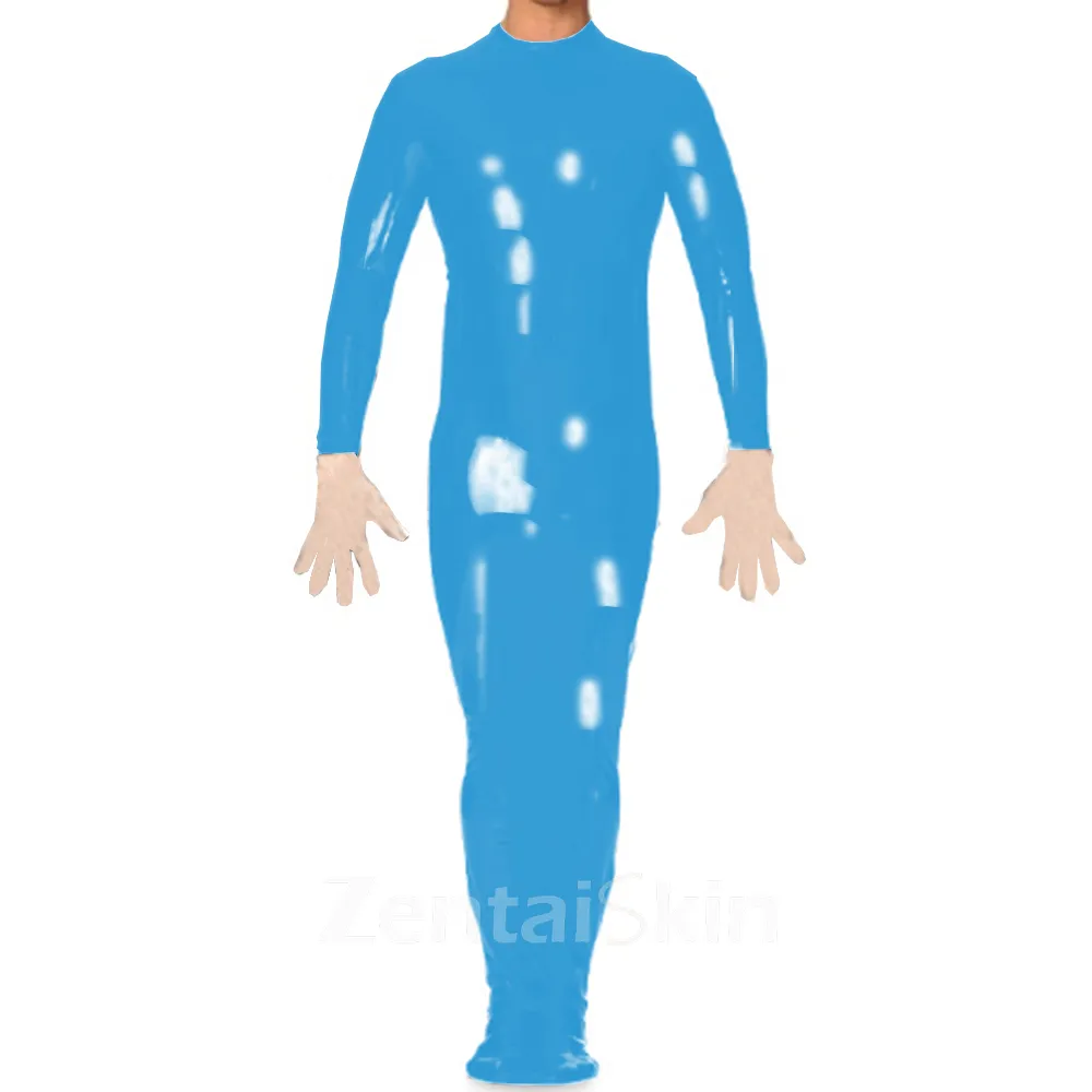 Skinsuit Wetlook Unitard PVC Bondage bag Catsuit Adults Bbondage Full Cover Catsuitsuit Zentai Second-skin Costume