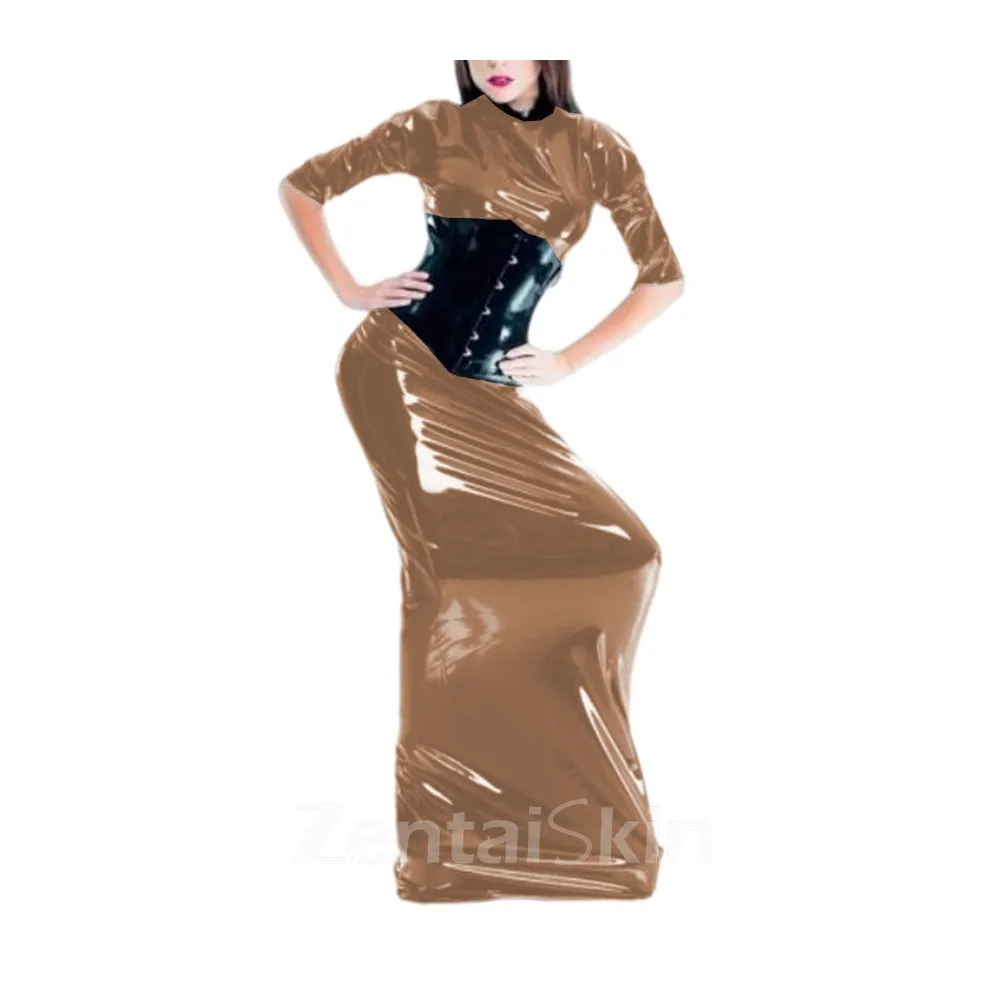 Bondage bag Dress Unisex Mummy Suit Skinsuit Wetlook Unitard PVC Body Bags Women\'s Long Dresses Skirts Back Zipper Halloween Cosplay Tights Zentai Second-skin Costume