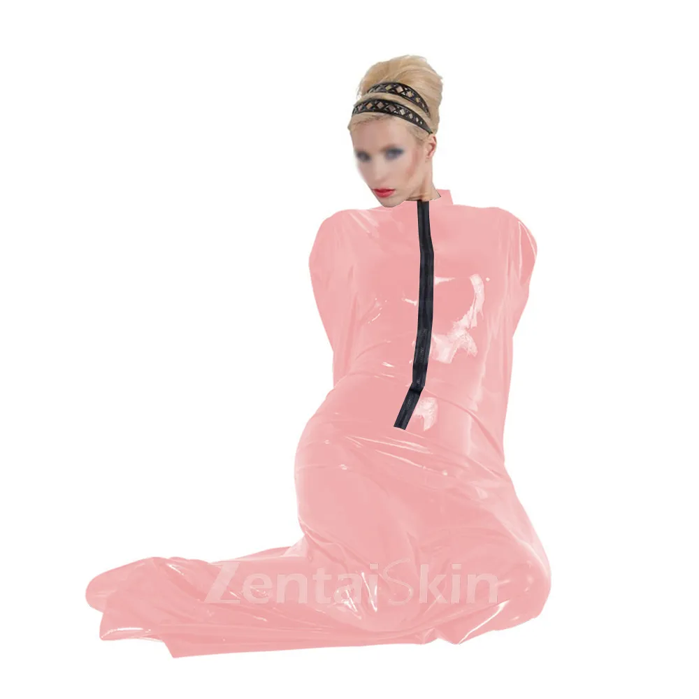 Women\'s Skinsuit Wetlook Unitard PVC Bondage Catsuitsuit bag Shinysleeping bag Zentai Mummy Clothes Front Zipper Halloween Cosplay Costumes Second Skin Costume