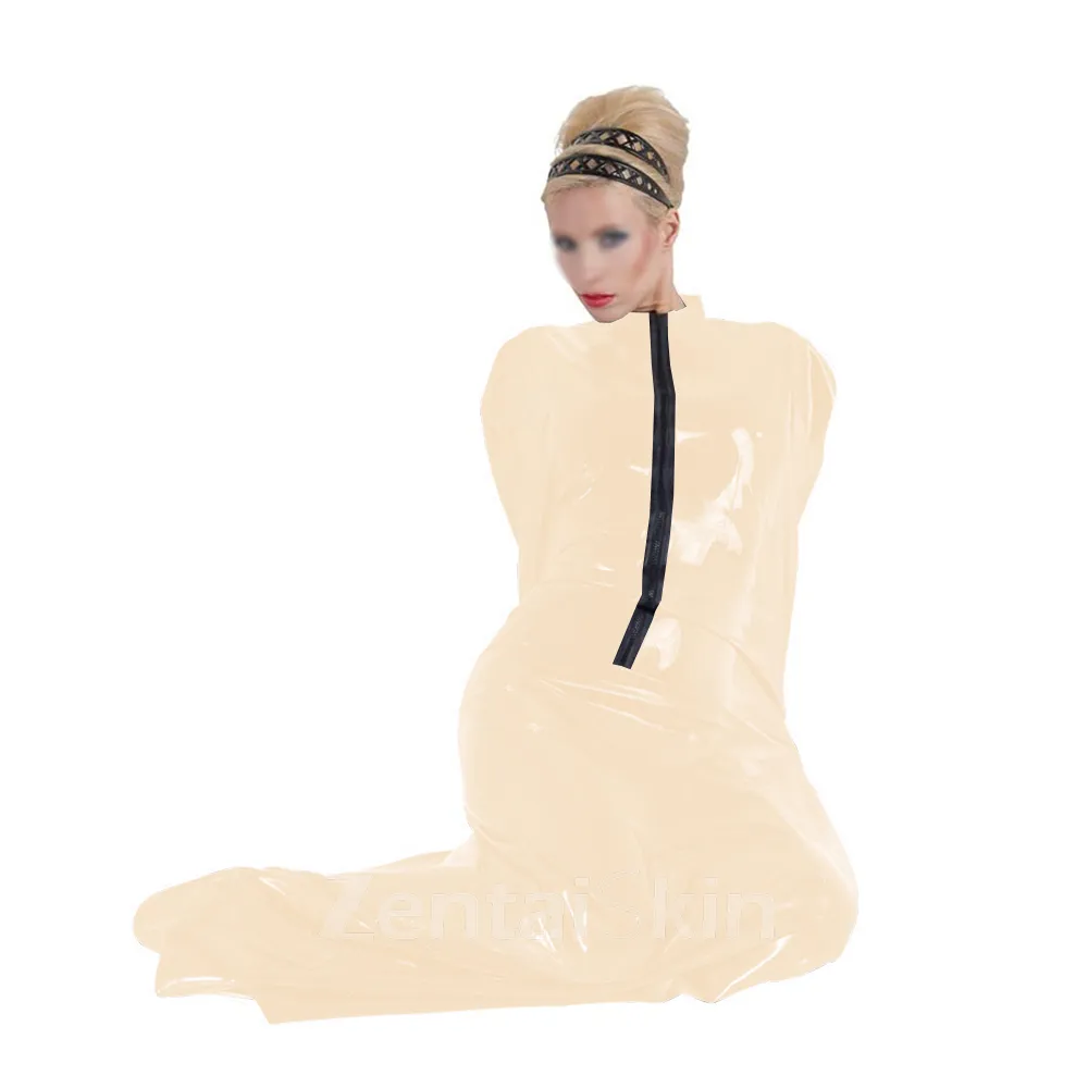 Women\'s Skinsuit Wetlook Unitard PVC Bondage Catsuitsuit bag Shinysleeping bag Zentai Mummy Clothes Front Zipper Halloween Cosplay Costumes Second Skin Costume