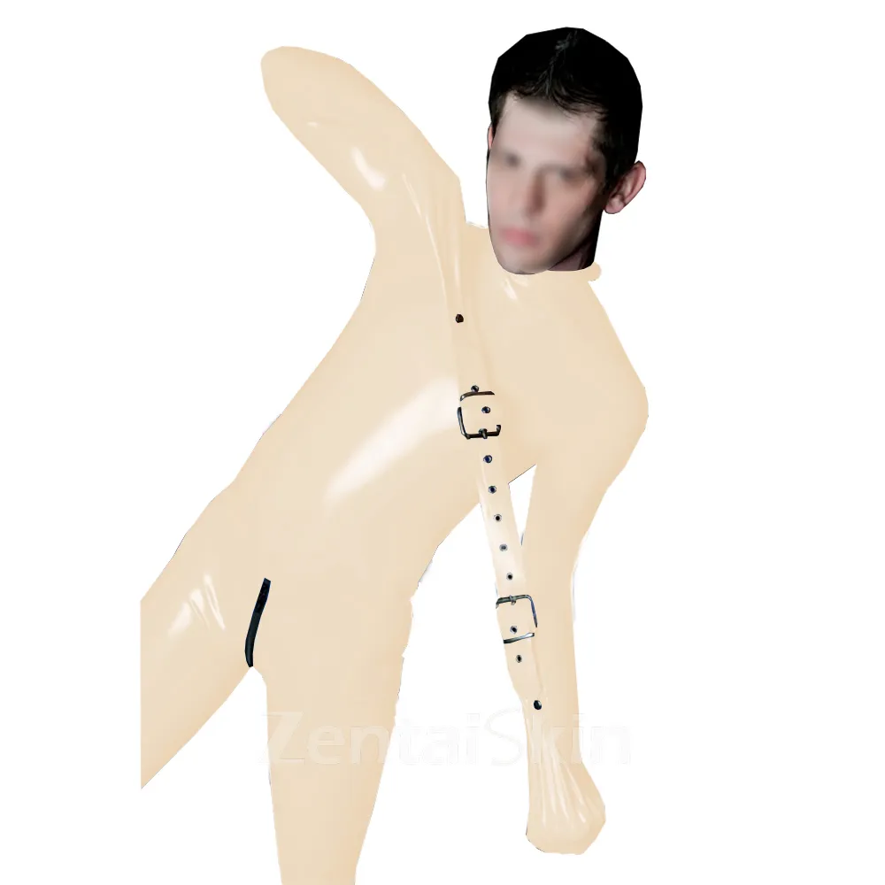 Men Bondage Clothes Skinsuit Wetlook Unitard PVC Adultgame Costume Zipper Crotch Skinsuit Wetlook Unitard Zentai Cosplay Full Catsuitsuit Unitard Jumpsuit Buckle Suit Second Skin Costume
