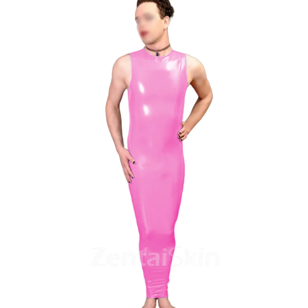 Skinsuit Wetlook Unitard PVC Bondage Hobble Dress Mens Fetish Cross-dresser Tank Bodycon Dress Two Way Zipper Ankle Length Party Clubfetish Vestido Zentai Second-skin Costume