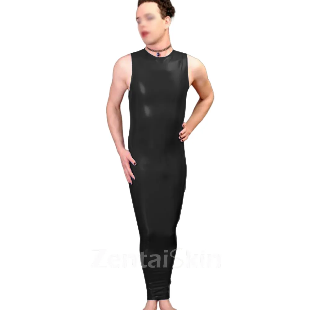 Skinsuit Wetlook Unitard PVC Bondage Hobble Dress Mens Fetish Cross-dresser Tank Bodycon Dress Two Way Zipper Ankle Length Party Clubfetish Vestido Zentai Second-skin Costume