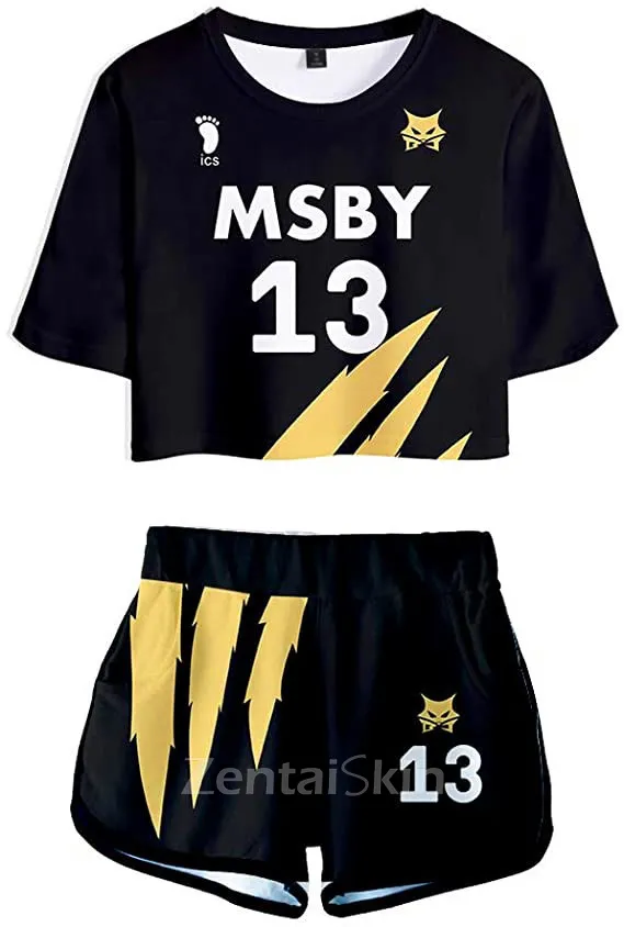 Zentai Second Skin My Volleyball Junior Clothing Cos T-shirt Short Sleeves Long Pants Digital Printing Casual Sports Suit Group Clothing