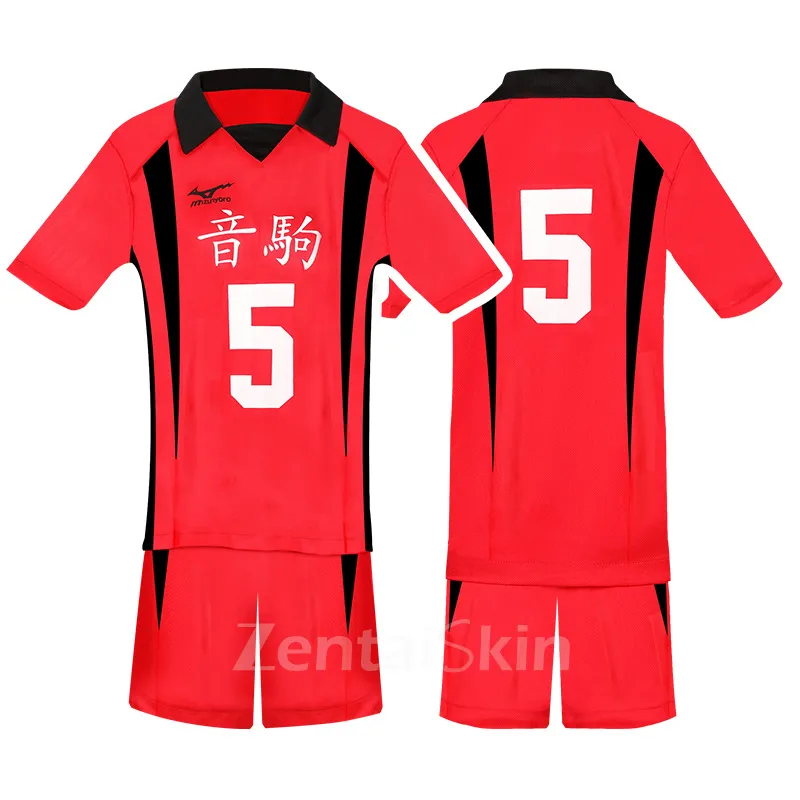 Zentai Second Skin Uno High School Volleyball Division Volleyball Junior Short Sleeves Tops Shorts Set Cartoon Anime Cos Ball Costume