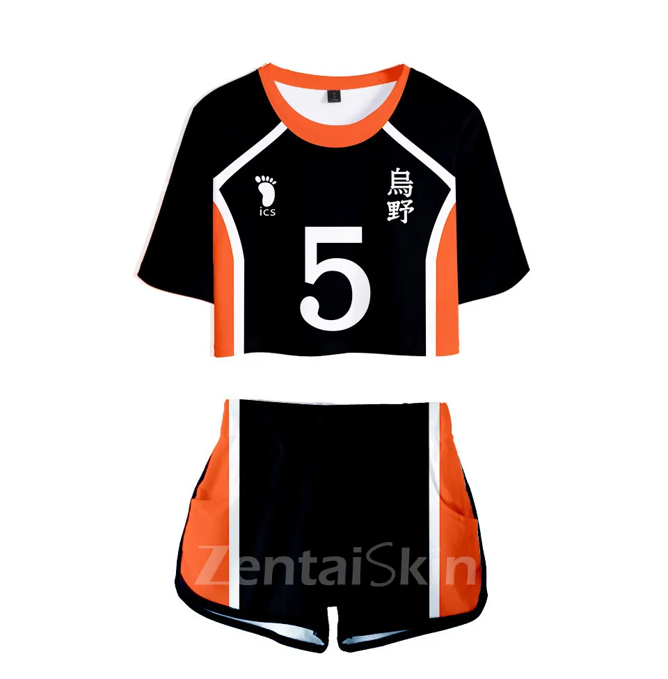 Zentai Second Skin My Volleyball Junior Clothing Cos T-shirt Short Sleeves Long Pants Digital Printing Casual Sports Suit Group Clothing