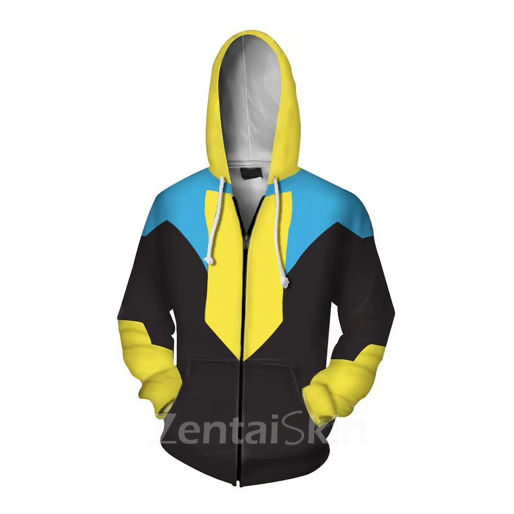 Second Skin New Style Invincible Kid Cosplay Zentai Anime Hoodie Men\'s 3D Printed Set Pants