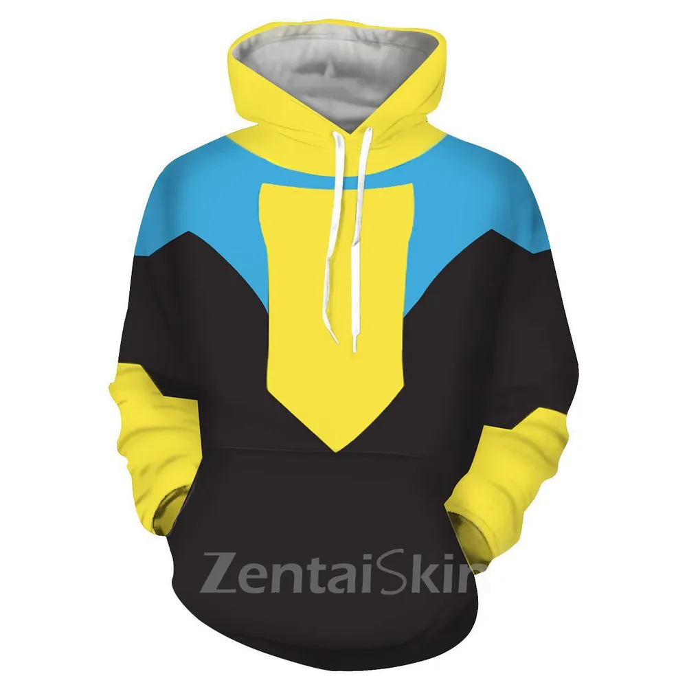 Second Skin New Style Invincible Kid Cosplay Zentai Anime Hoodie Men\'s 3D Printed Set Pants
