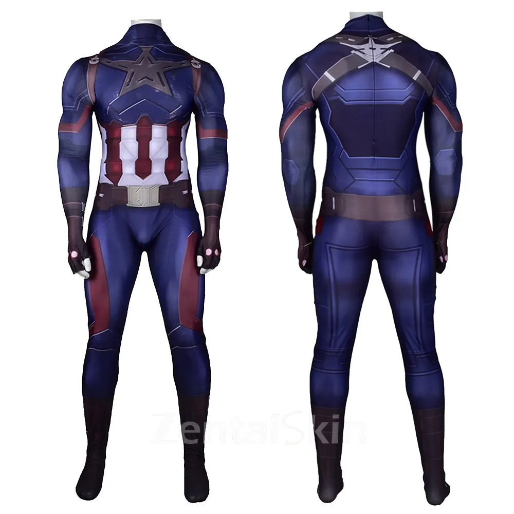 Second Skin Infinity War Captain America Cosplay Zentai Rogers Cosplay Zentai Costume Halloween Costume