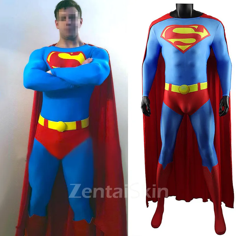 Zentai Second Skin DC Comics New52 Superman Costume Hero One-piece Supermancosplay Costume