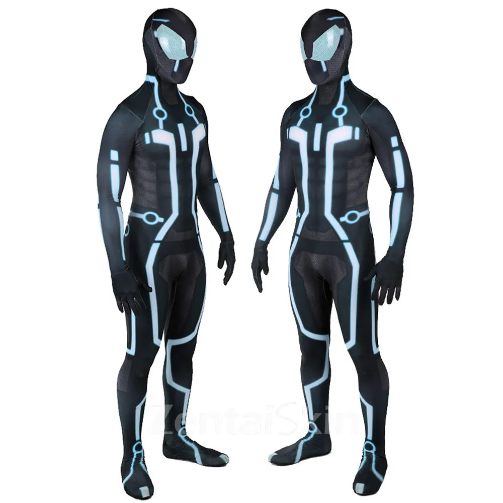 Second Skin Tron Blue Zentai Bodysuit Stage Costumes Show Costumes