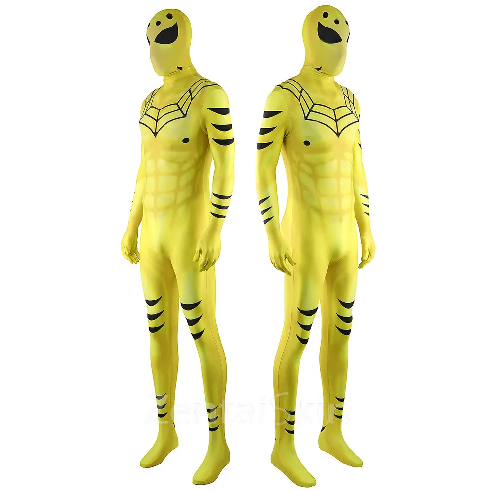 Second Skin Anime Fall Hero Dragon Spider Yellow Bodysuit Cosplay Zentai Halloween Costumes Show Costumes