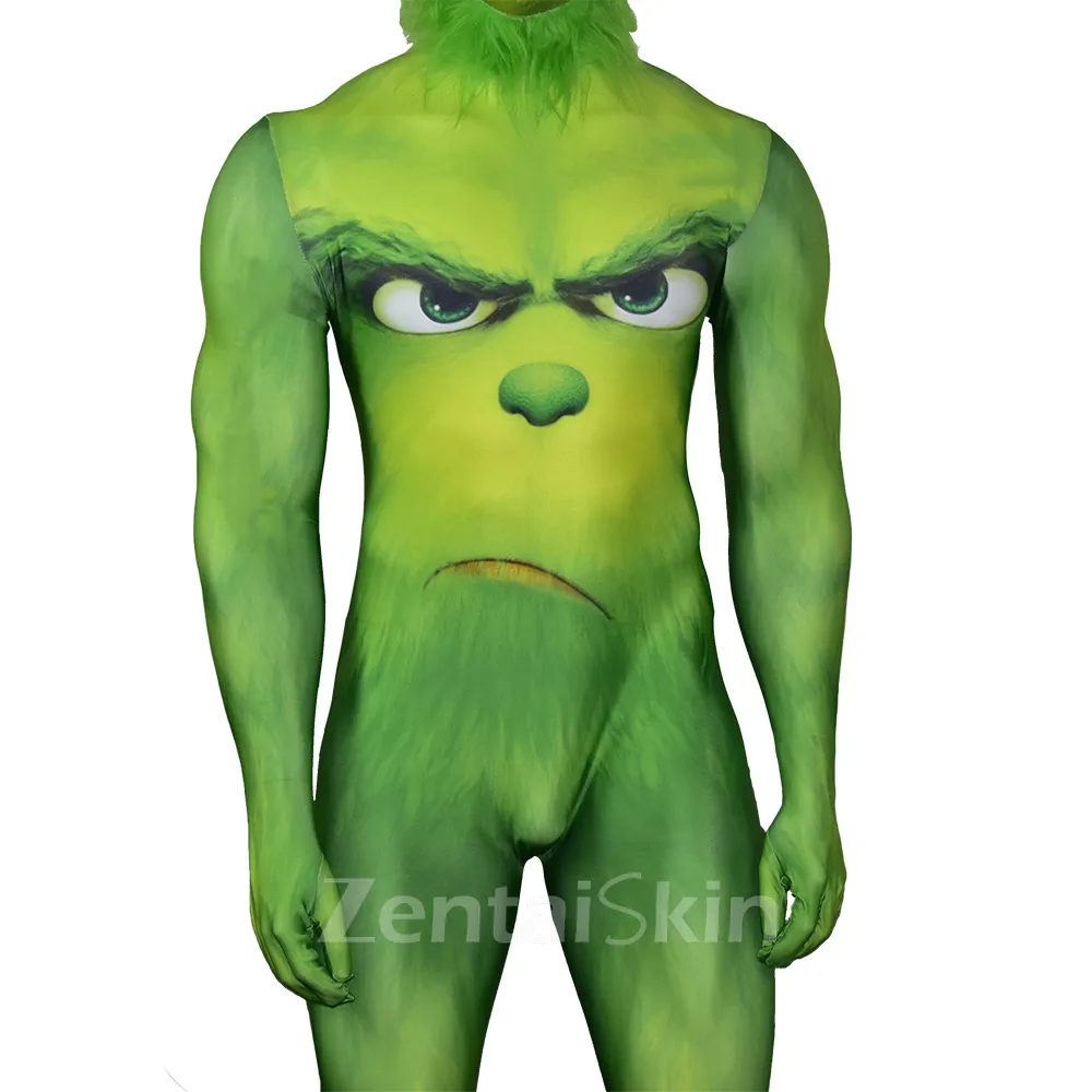 Second Skin Cosplay Zentai Costume Christmas Monster Animation Cosplay Zentai Christmas Ball Party Funny